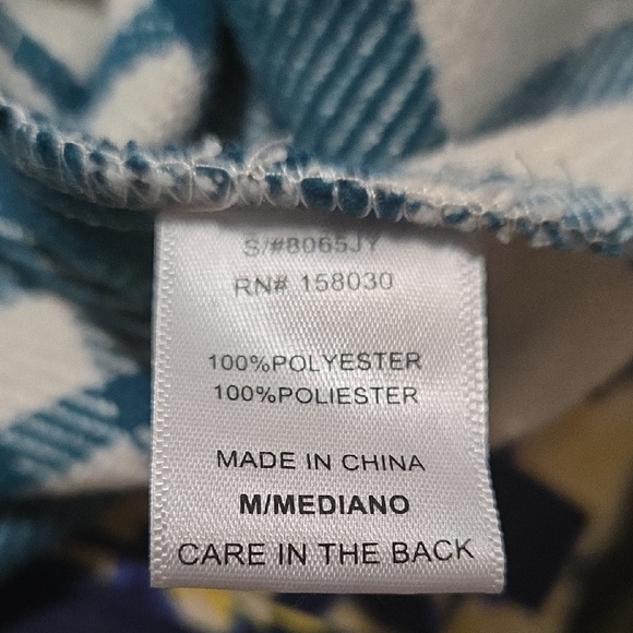 C25 Love Tree Shacket Shirt Flannel Sz Md Oversized Button Down Green Western - Picture 9 of 10